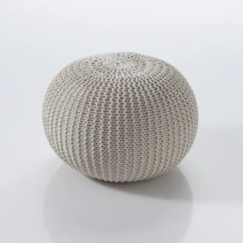 Pouf intrecciato Davida Cream