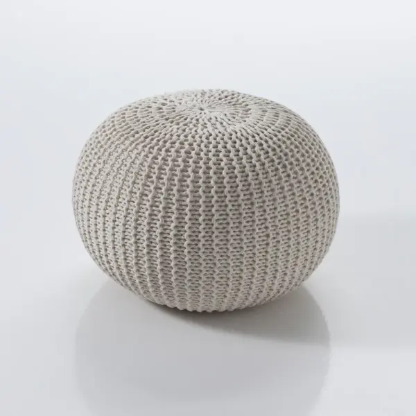 Pouf intrecciato Davida Cream