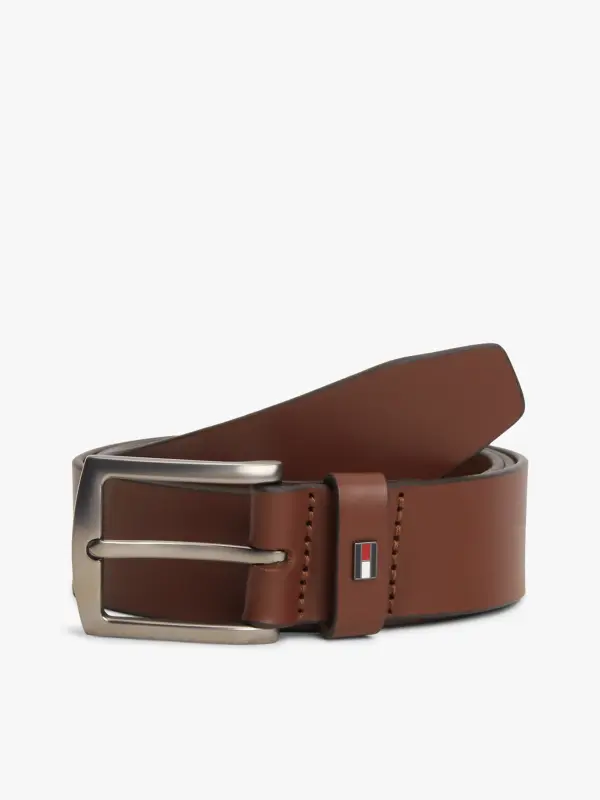 Cintura Denton in pelle con bandierina Tommy Hilfinger