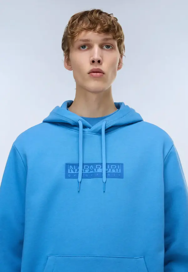 Felpa con Cappuccio in French Terry Box Logo Napapijri