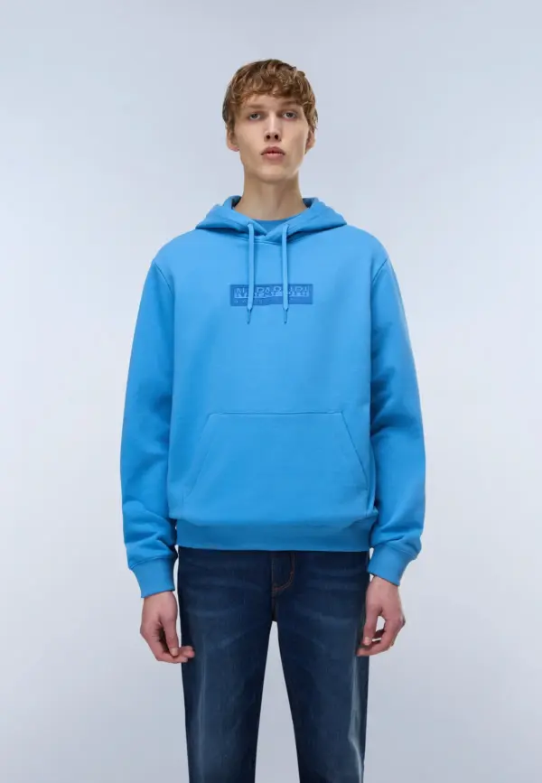 Felpa con Cappuccio in French Terry Box Logo Napapijri