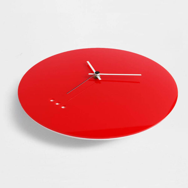 orologio-parete-rosso-plexiglass Orologio da parete di design moderno in plexiglas